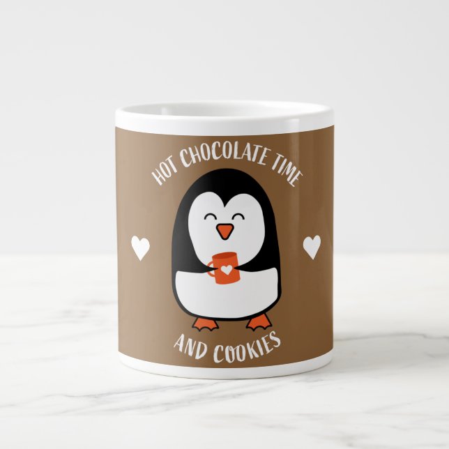 Taza De Café Gigante Beber pingüino de chocolate caliente (Frente)