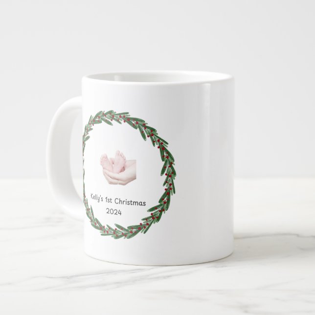 Taza De Café Gigante Bebés (Kelly's) Primer Personalizable de Navidades (Izquierda)