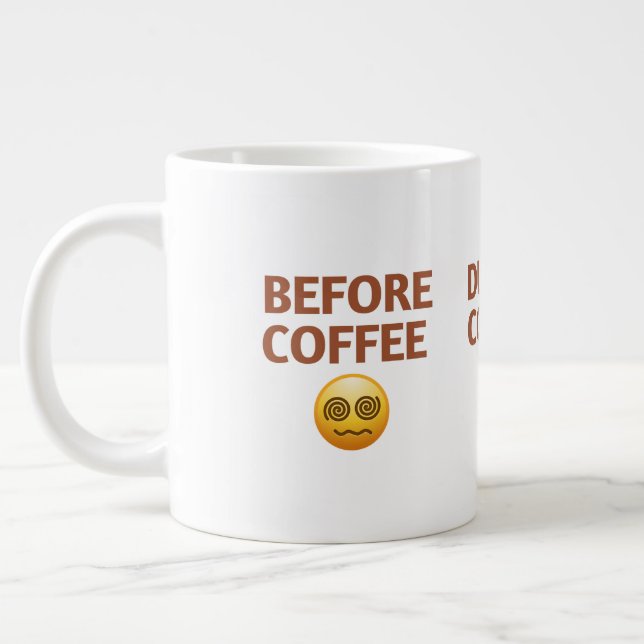 Taza De Café Gigante Before During After Coffee Mood Vector Art (Izquierda)