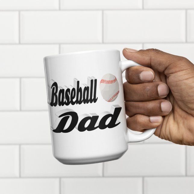 Taza De Café Gigante Béisbol Papá mitad texto Café gigante Mug (Subido por el creador)