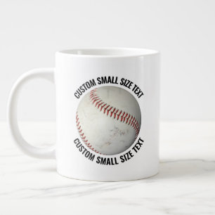 Taza De Café Gigante Béisbol Personalizado con Texto de Tamaño Pequeño
