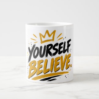 Taza De Café Gigante Believe in Yourself – Motivational Quote Mug