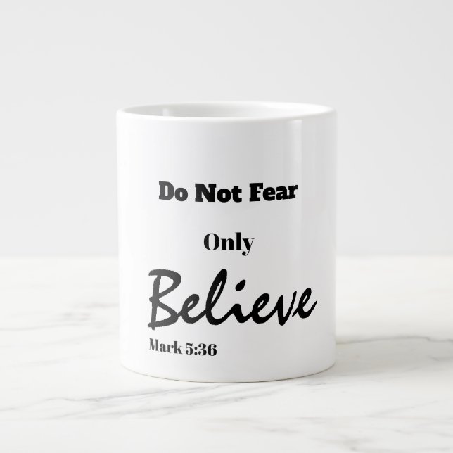 Taza De Café Gigante Believe Scripting Jumbo Mug (Frente)