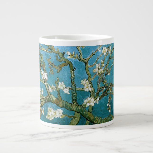 Taza De Café Gigante Bella Artes de Van Gogh, un árbol de almendras bri (Frente)