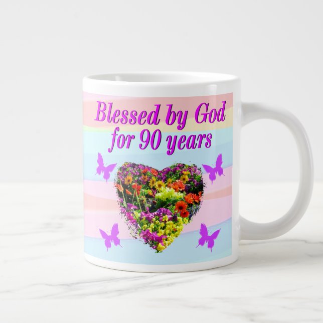 TAZA DE CAFÉ GIGANTE BELLAS BENDICIONES DE CUMPLEAÑOS 90 (Derecha)