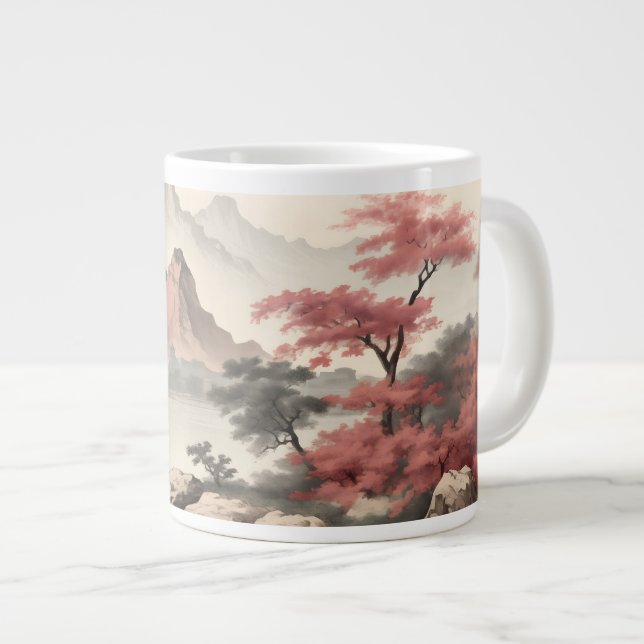 Taza De Café Gigante Belleza paisajística asiática (Derecha)