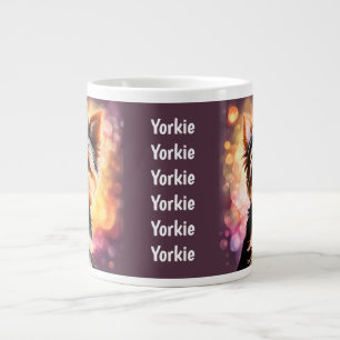Taza De Café Gigante Bello Boceto de un Perro Yorkie
