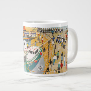 Taza De Café Gigante Bendición del bote salvavidas en el Mousehole