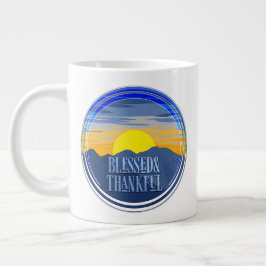 Taza De Café Gigante Bendito y agradecido