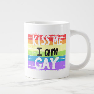 Taza De Café Gigante Bésame, soy gay