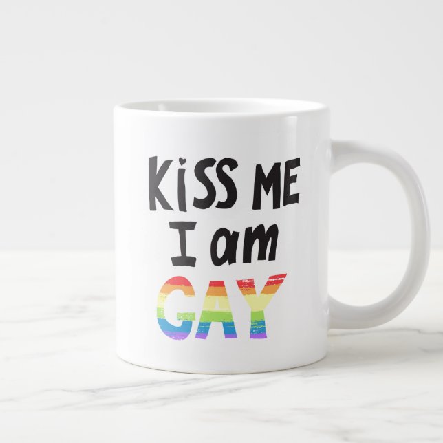 Taza De Café Gigante Bésame, soy gay (Derecha)