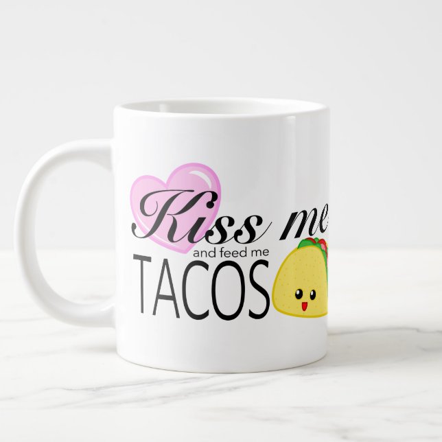 Taza De Café Gigante Bésame y alimenta tacos (Izquierda)