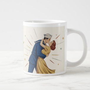 Taza De Café Gigante Besito de Marinero Vintage Pinup