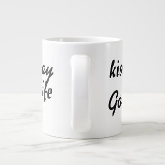 Taza De Café Gigante Beso del cubilete del buen día de la vida