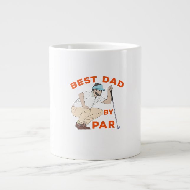 Taza De Café Gigante Best Dad By Par (Frente)