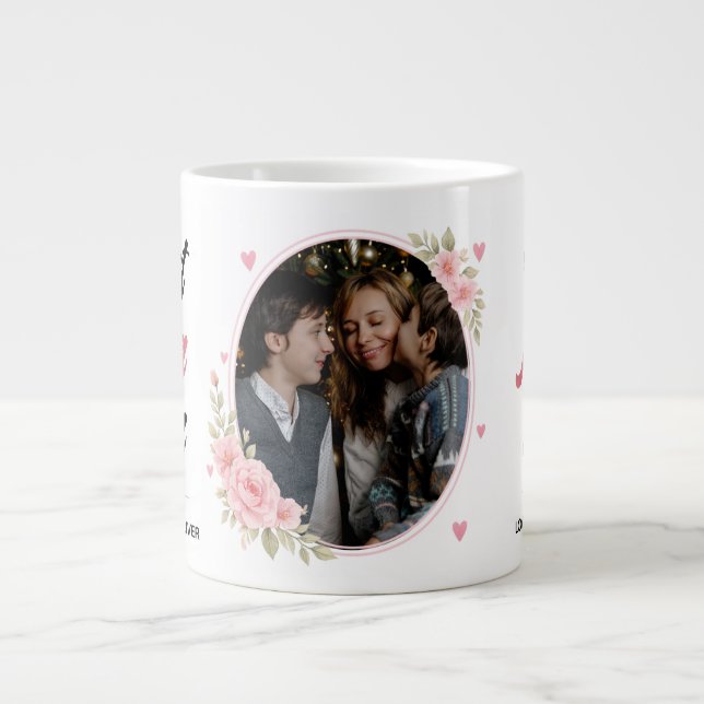 Taza De Café Gigante Best Mom Ever Custom Photo & Name (Frente)