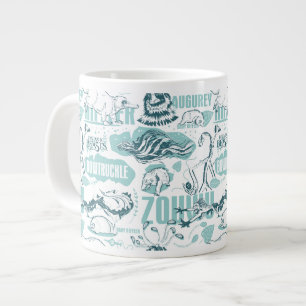 Taza De Café Gigante Bestias fantásticas Patrón azul