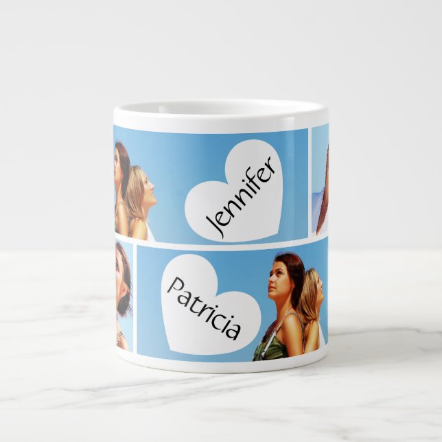 Taza De Café Gigante Bestie - Friends Keepsake Photo Collage (Frente)