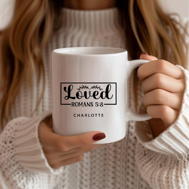 Taza De Café Gigante Biblia de amor cristiano personalizada Verse roman (Subido por el creador)