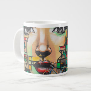 Taza De Café Gigante Bicicletas en la pared del graffiti