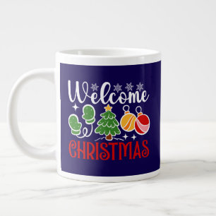 Taza De Café Gigante Bienvenido Navidad