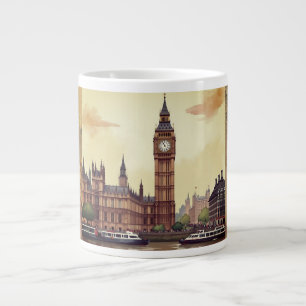 Taza De Café Gigante Big Ben Clock Tower Londres, estilo vintage