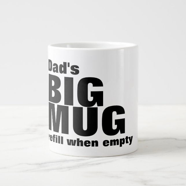 Taza De Café Gigante Big Mug Personalizado Con Nombre Y Texto (Frente)
