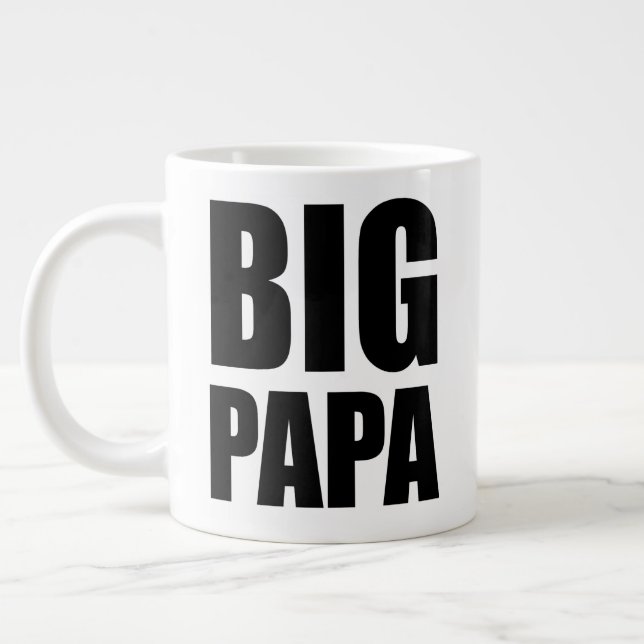 Taza De Café Gigante Big Papa Jumbo 20oz Mug, Papa Gift Mug (Izquierda)