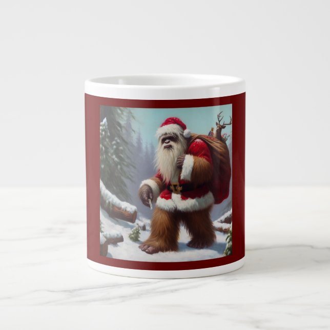 Taza De Café Gigante Bigfoot Santa Claus (Frente)