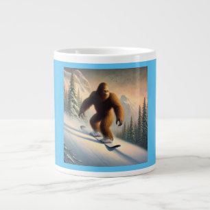 Taza De Café Gigante Bigfoot Snowboarding