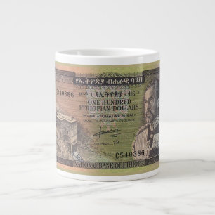 Taza De Café Gigante Billete Antiguo de Birr Etíope