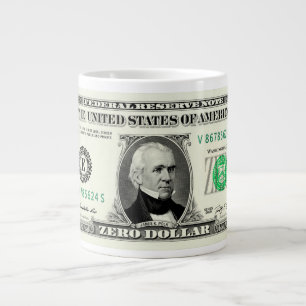 Taza De Café Gigante Billete de Cero Dólares