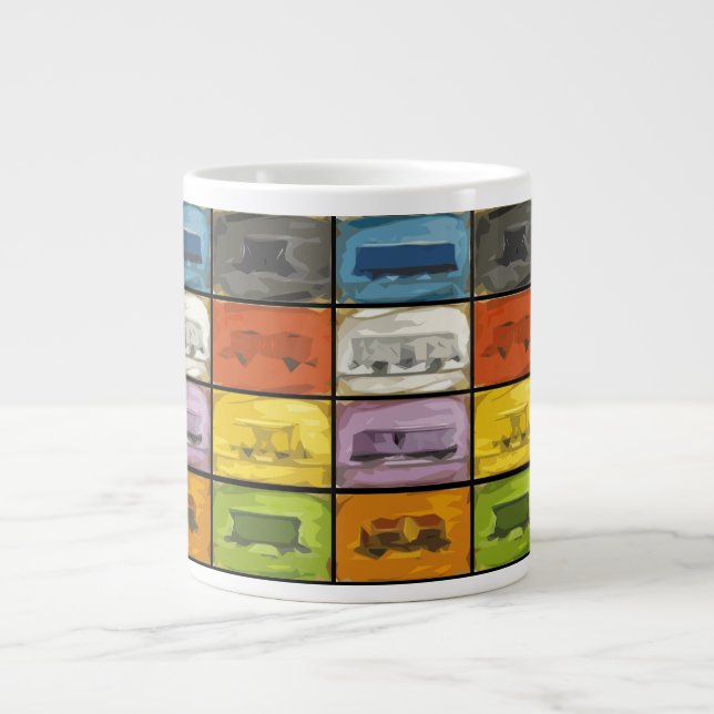 Taza De Café Gigante Billete para montar: Los trenes (Frente)