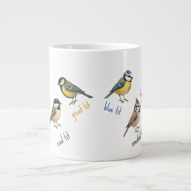 Taza De Café Gigante Bird Mug – Garden Birds Watercolour Coffee Cup (Frente)