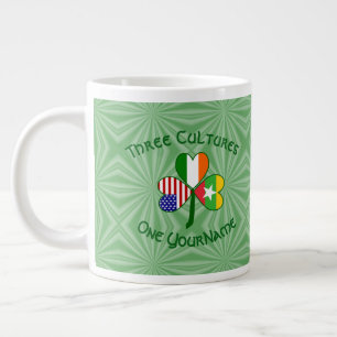 Taza De Café Gigante Birmania Myanmar Irlandés Estados Unidos Trébol Ba