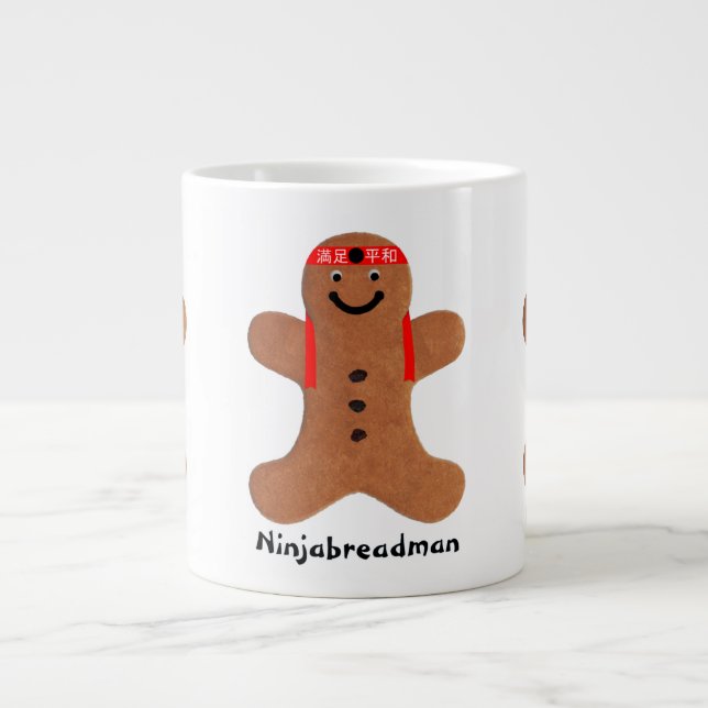Taza De Café Gigante Bizcocho de Ninjabreadman (galleta) (Frente)