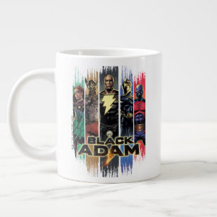 Taza De Café Gigante Black Adam Characters In Stripes Graphic