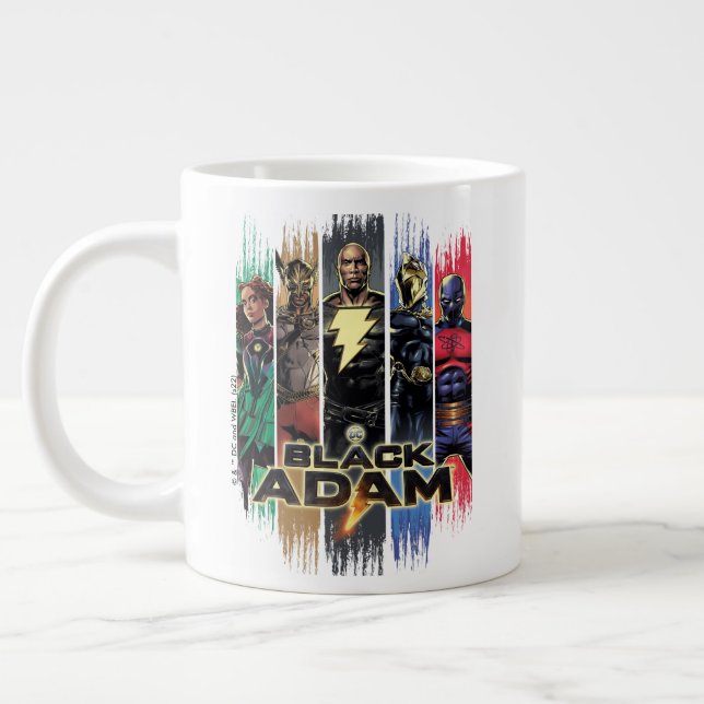 Taza De Café Gigante Black Adam Characters In Stripes Graphic (Izquierda)