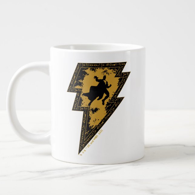 Taza De Café Gigante Black Adam Distressed Lightning Bolt Graphic (Izquierda)
