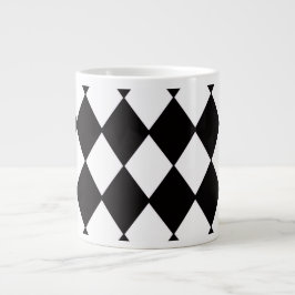 Taza De Café Gigante Black and White Harlequin