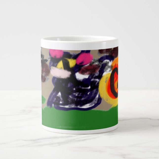 Taza De Café Gigante Black cat otoño brown (Frente)