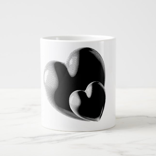 Taza De Café Gigante Black Hearts Mug (Frente)
