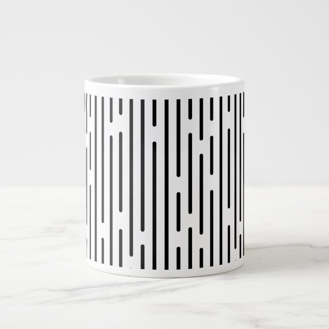 Taza De Café Gigante Black Line Geometric Pattern (Frente)