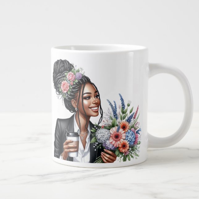 Taza De Café Gigante Black woman melanin sista African American women (Derecha)