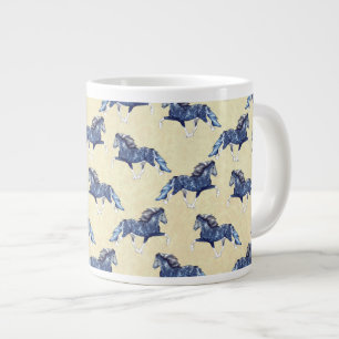 Taza De Café Gigante Blámóða 2 Caballo Islandés Azul