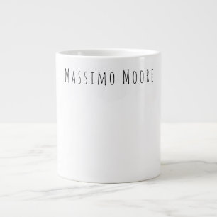 Taza De Café Gigante Blanco Negro Sencillo Elegante Casual Propio Nombr