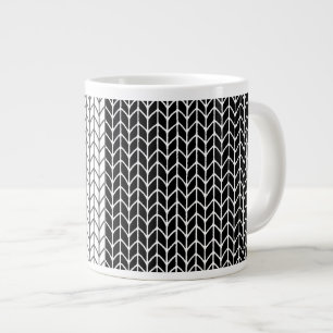 Taza De Café Gigante BLANCO Y NEGRO KNIT Big White Mug