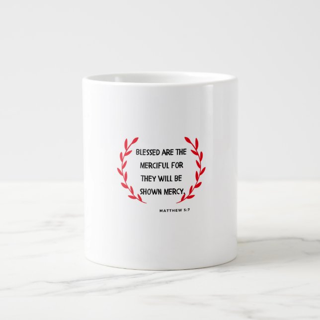 Taza De Café Gigante Blessed Are The Merciful Christmas Mug (Frente)