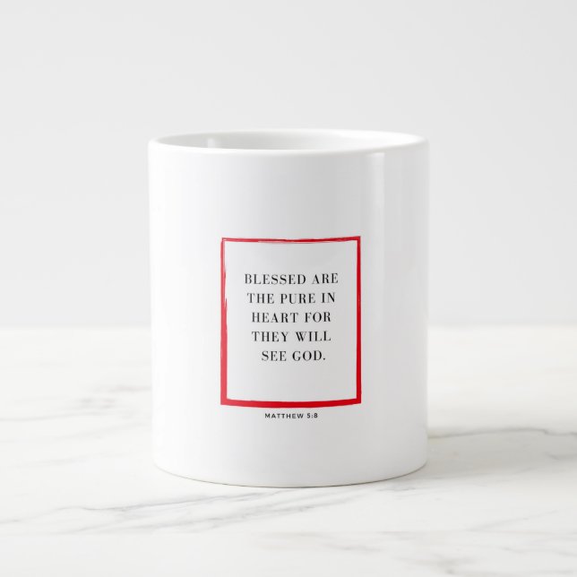 Taza De Café Gigante Blessed Are The Pure In Heart Christmas Mug (Frente)
