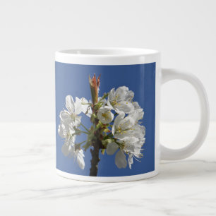 Taza De Café Gigante Bloom de Primavera Blanca